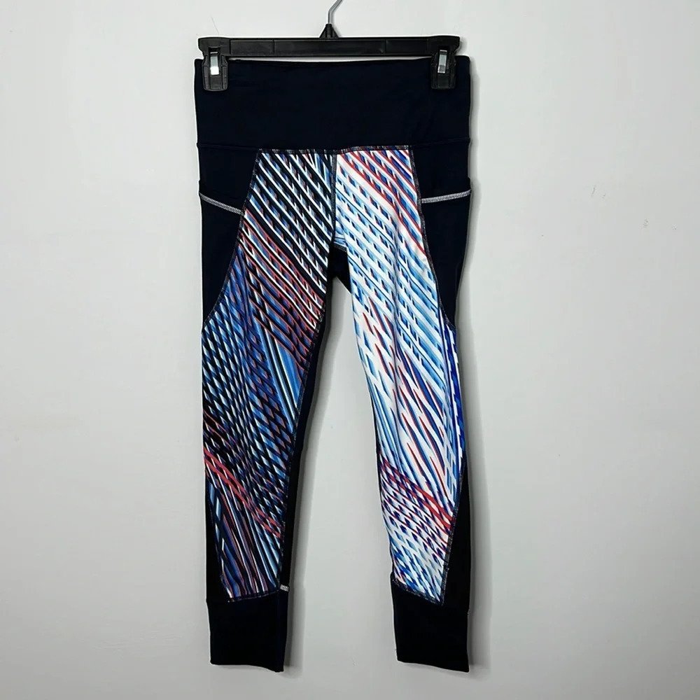 Athleta Mosaic Relay Cropped Mesh Side Pocket Leggings